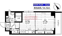 ステージグランデ江古田 3階1DKの間取り