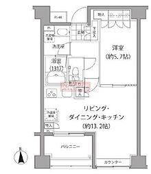 エーデル練馬 3階1LDKの間取り