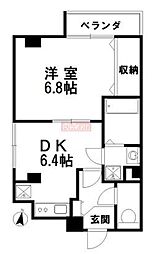 10ビリオン要町 1階1DKの間取り