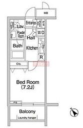 コンフォリア中落合 3階1Kの間取り