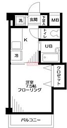 クレスト東池袋 3階1Kの間取り
