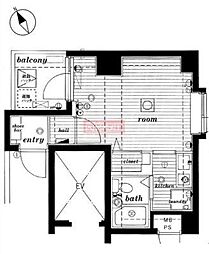ミリオンステージ西早稲田壱番館 3階ワンルームの間取り