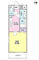 ルヴァンヴェール目白 2階1Kの間取り