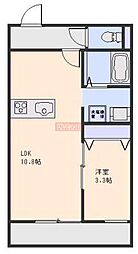 タウンコート　Ａ 2階1LDKの間取り