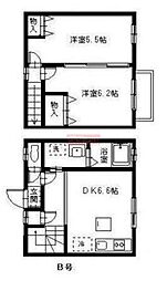 トリプレックス 1階2DKの間取り