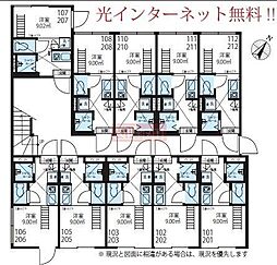 ＣｏｃｏｏＮ池袋 1階ワンルームの間取り