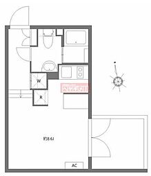 ＡＬＥＲＯ　西早稲田 1階ワンルームの間取り