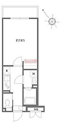アルティザ氷川台 2階1Kの間取り