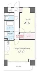 グラシーナ文京 1LDKの間取図画像