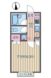 プリムローズ 1Kの間取図画像