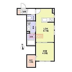 エンブレムコート 1LDKの間取図画像