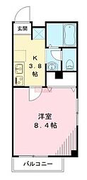 ソレイユ中村橋 1Kの間取図画像