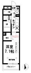 レアゾンホーム戸山公園 1Kの間取図画像