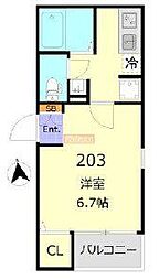 クラッセ東武練馬 1Kの間取図画像