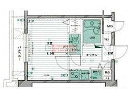 パークウェル目白 1Kの間取図画像