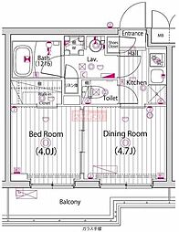 ガーラ練馬グランドステージ 1DKの間取図画像