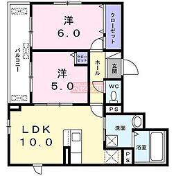 メゾン・ド・ルボア 2LDKの間取図画像