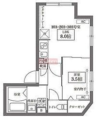 COCOCUBE南長崎 1LDKの間取図画像