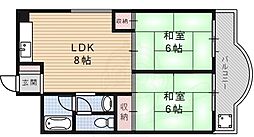 トーホーマンション第2 2LDKの間取図画像