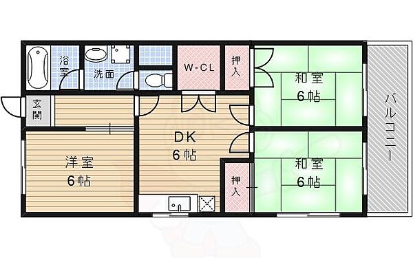 宝塚第三バイオレット 503｜兵庫県宝塚市南口２丁目(賃貸マンション3DK・5階・63.00㎡)の写真 その2