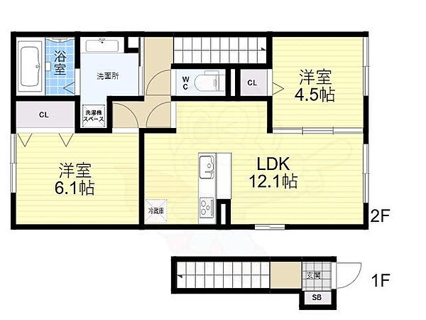 アビタシオン仁川2 206｜兵庫県宝塚市鹿塩１丁目(賃貸アパート2LDK・2階・59.93㎡)の写真 その2