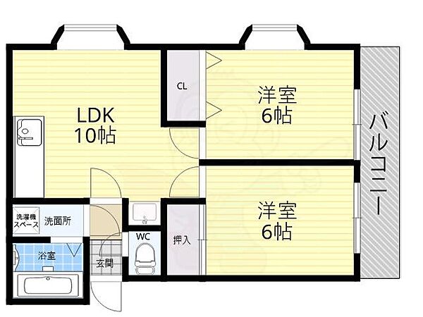 ハリママンション 301｜大阪府池田市神田１丁目(賃貸マンション2LDK・3階・45.00㎡)の写真 その2