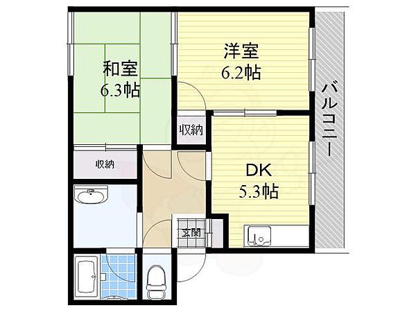 パークヴィレッジ ｜兵庫県宝塚市山本東２丁目(賃貸マンション2DK・2階・42.25㎡)の写真 その2