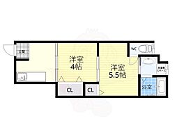 尾崎文化 2Kの間取図画像
