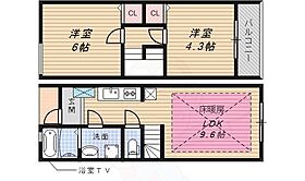 ジョンヴィラ大野　B棟  ｜ 兵庫県伊丹市大野２丁目（賃貸テラスハウス2LDK・1階・47.60㎡） その2