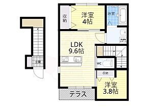 兵庫県宝塚市山本南１丁目（賃貸アパート1LDK・2階・42.92㎡） その2