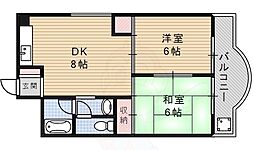 トーホーマンション第2 2LDKの間取図画像