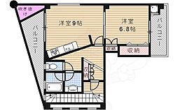 阪上ビル 1LDKの間取図画像