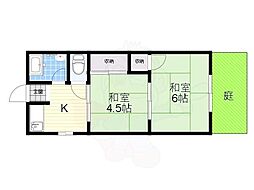 大芝コーポ 2Kの間取図画像