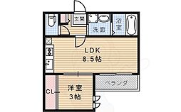 グランディックラウリア小林 1LDKの間取図画像
