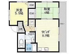 メゾンちぐさ 2LDKの間取図画像
