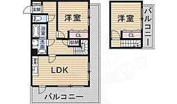 ヴォーン武庫山 2LDKの間取図画像