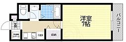 アッシュ宝塚 1Kの間取図画像