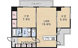 グリーンコートARAMAKI 2LDKの間取図画像
