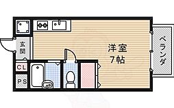 ヴィラロンシャン ワンルームの間取図画像