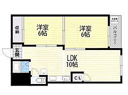 宝塚第5コーポラス 2LDKの間取図画像