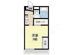 レオパレスウェステンシュライン 1Kの間取図画像