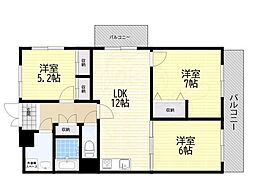 三交宝塚パレス 3LDKの間取図画像