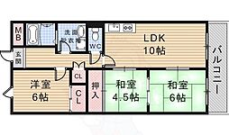 アベールローズパーク 3LDKの間取図画像