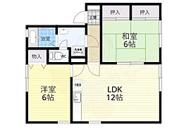 アベニュータツミB 2LDKの間取図画像