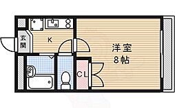 レオパレスクレスト 1Kの間取図画像