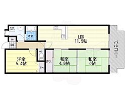 ラヴェニール宝塚中山台2棟 3LDKの間取図画像