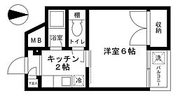 カシータド中台(有)中台ビル 1Kの間取図画像