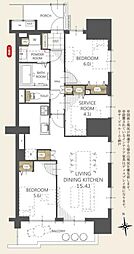 リッツタワー八王子 3LDKの間取図画像
