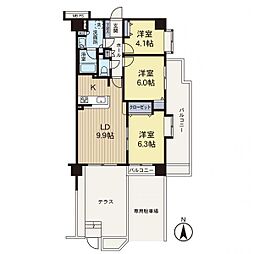 クリオ橋本参番館 3LDKの間取図画像