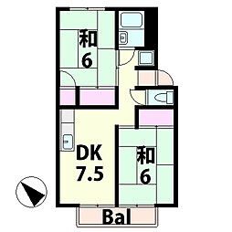 プレジール甲西B 2階